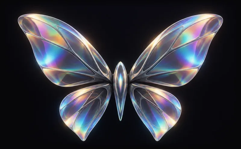An iridescent mechanical butterfly, the Artificial Beings emblem